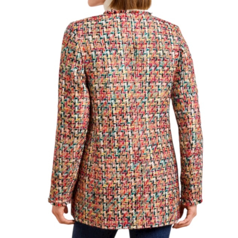 Talbots NWT Candy Tweed Fringe Topper Blazer Size 6‎ - Picture 2 of 14